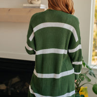 Brighter is Better Striped Cardigan in Green- 11/30/2023