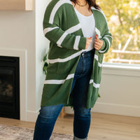 Brighter is Better Striped Cardigan in Green- 11/30/2023