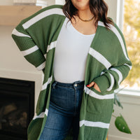 Brighter is Better Striped Cardigan in Green- 11/30/2023