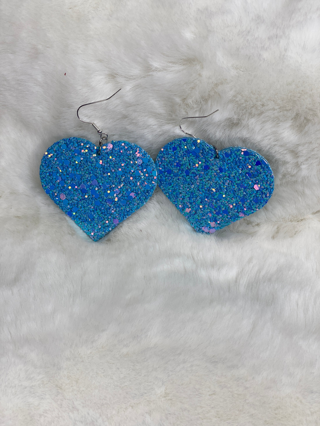 Blue glitter hearts