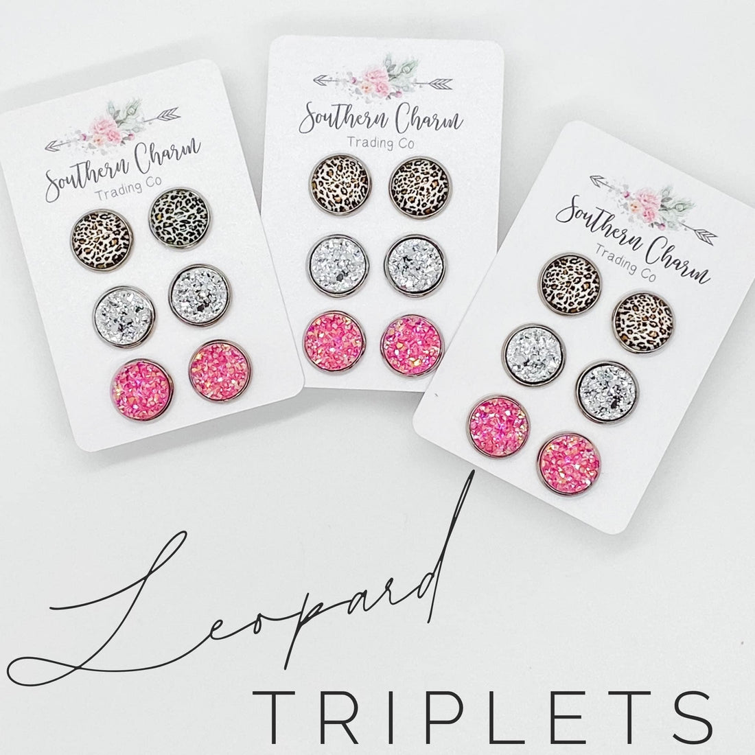 Leopard Triplet Earrings