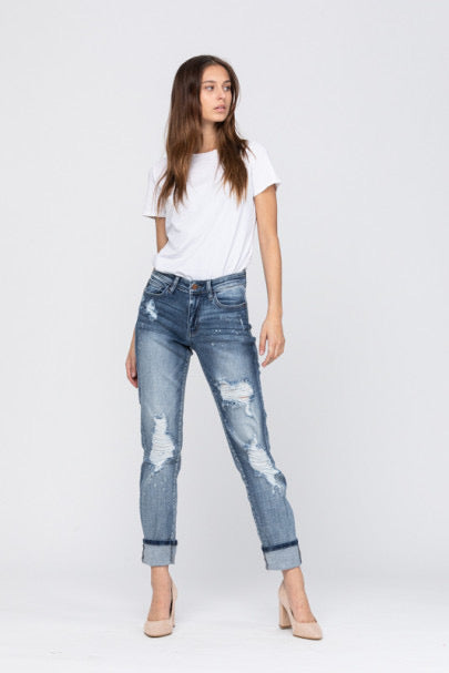 Bleach Splatter Boyfriend Jeans