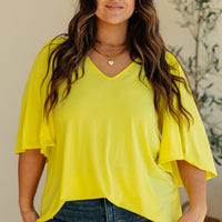 Cali Blouse in Neon Yellow