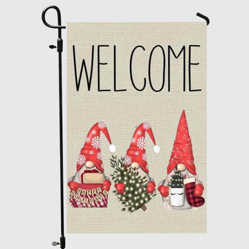 Holiday Gnome Garden Flag