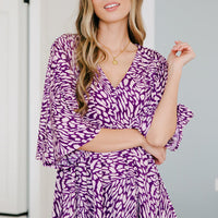 Dearest Dreamer Peplum Top in Painted Purple