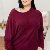 Drive Downtown Dolman Sleeve Top in Wine