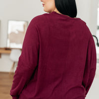 Drive Downtown Dolman Sleeve Top in Wine