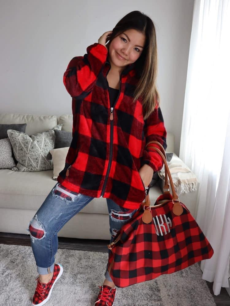 Buffalo Plaid Full Zipfleece