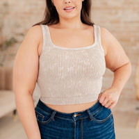 Effortless Reversible Mineral Wash Ribbed Tank in Ash Mocha