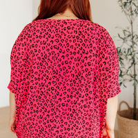 Essential Blouse in Hot Pink Leopard