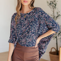 Essential Blouse in Navy Paisley