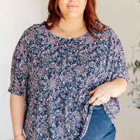 Essential Blouse in Navy Paisley