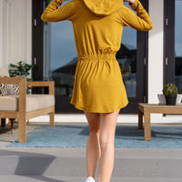 Getting Out Long Sleeve Hoodie Romper Gold Spice