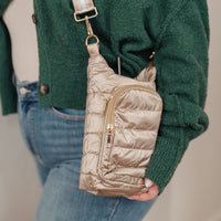 Gotcha Girl Puffer Tumbler Tote in Gold