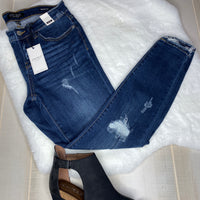 Skinny JB with Frayed hem & waist