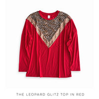 The Leopard Glitz Top in Red