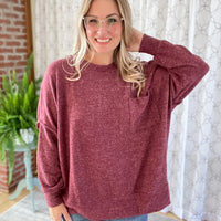 Say Something Sweater in Burgundy