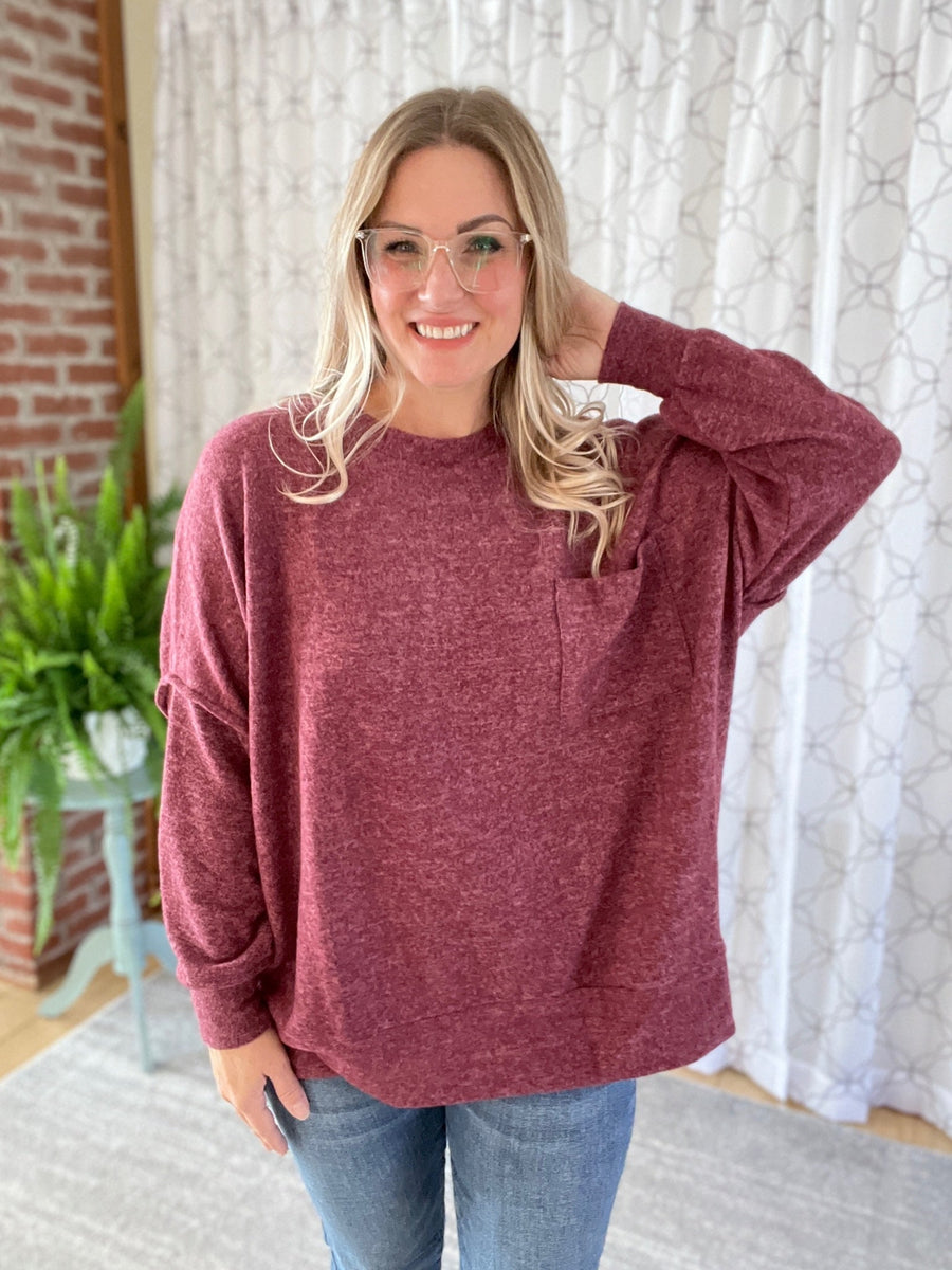 Say Something Sweater in Burgundy