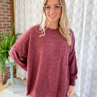 Say Something Sweater in Burgundy