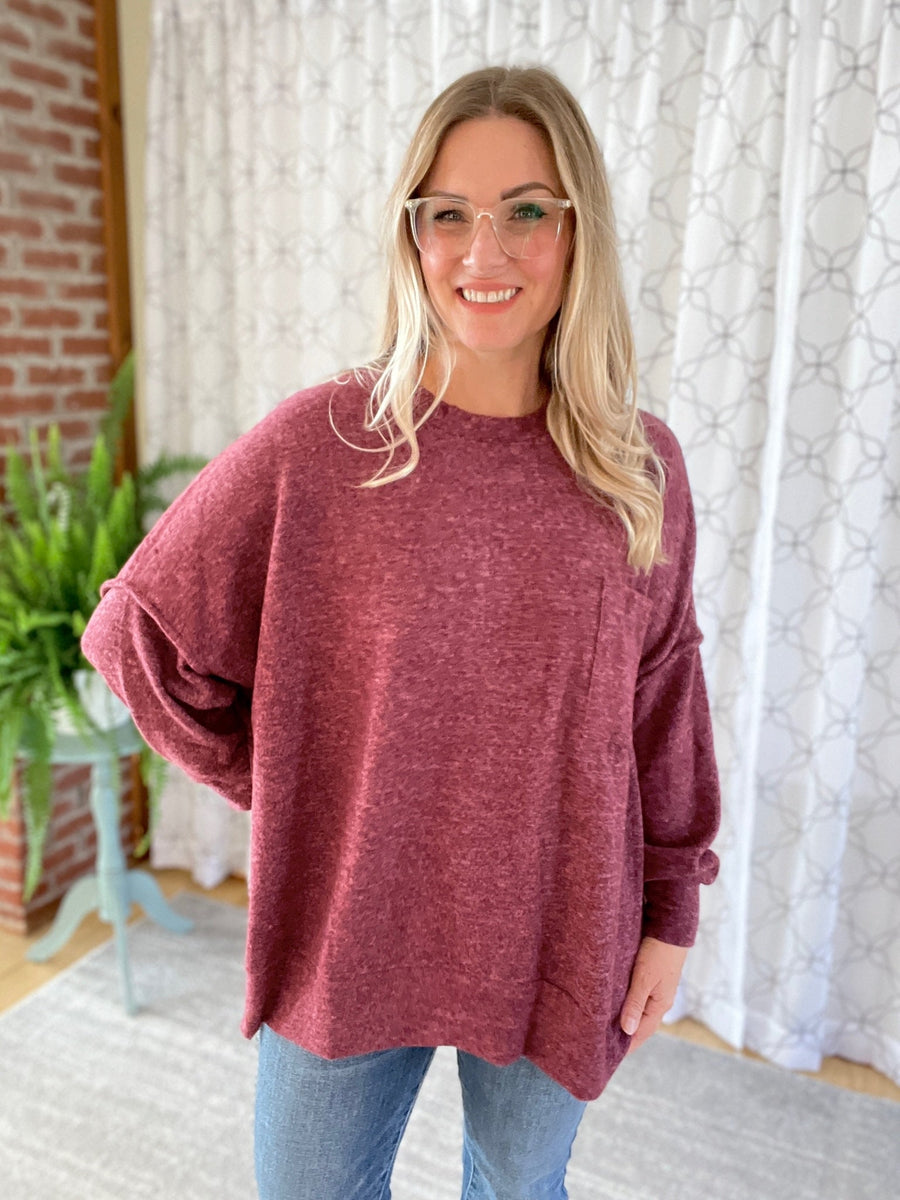 Say Something Sweater in Burgundy