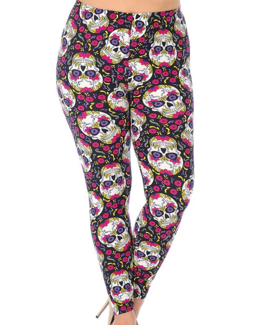 Pink Petal Sugar Skull legging