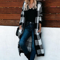 Cozy Plaid Duster Cardigan