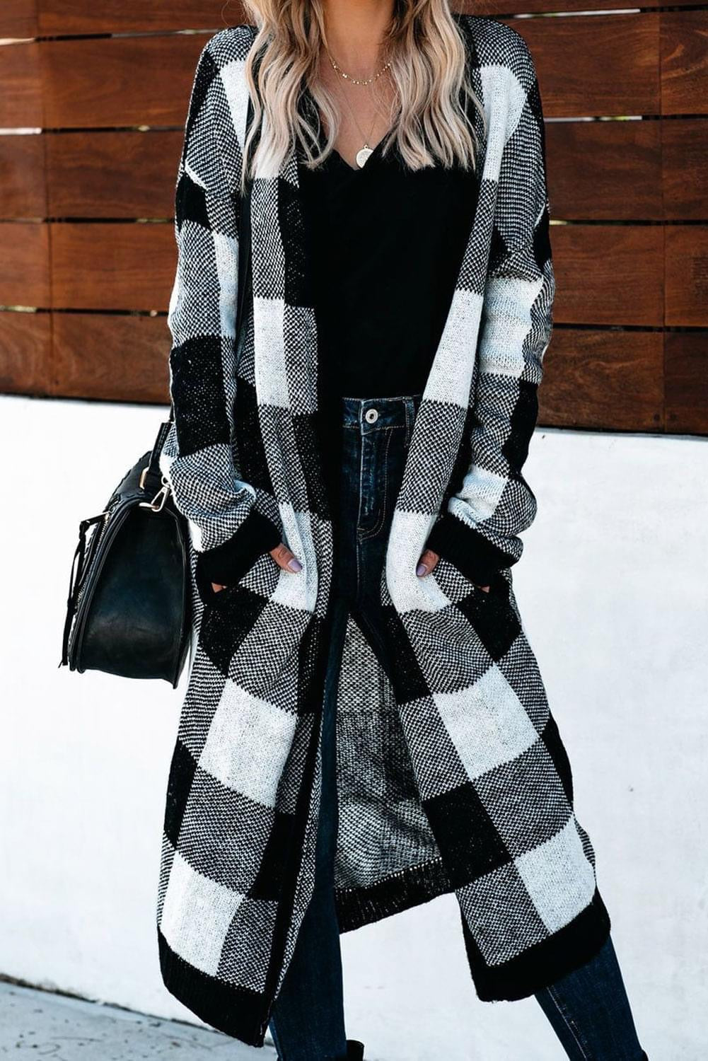 Cozy Plaid Duster Cardigan