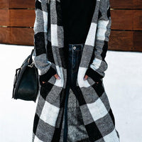 Cozy Plaid Duster Cardigan