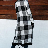 Cozy Plaid Duster Cardigan