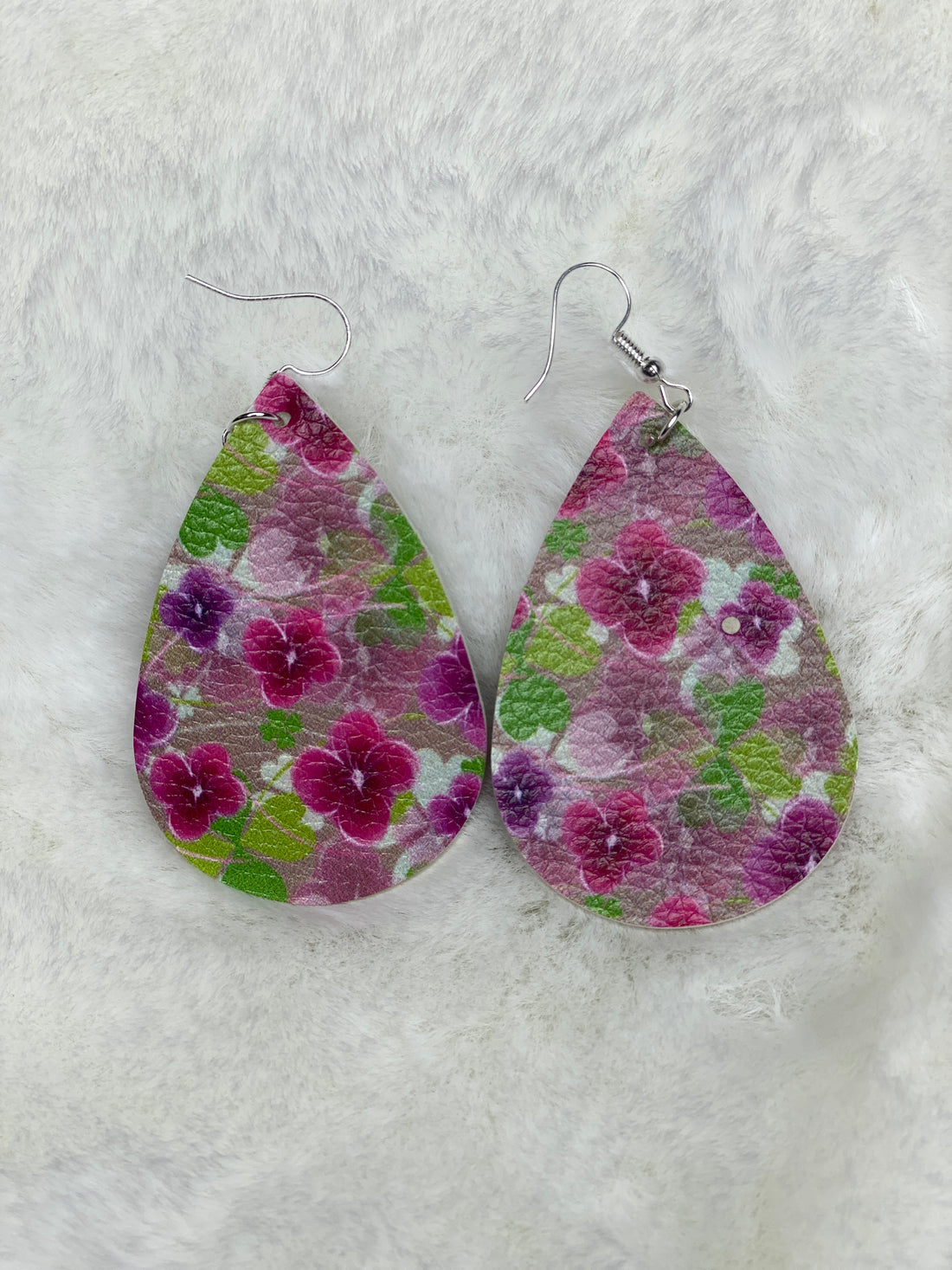 floral clover earrings