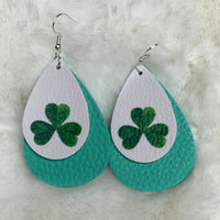 Two-layer 4 leaf clover earrings