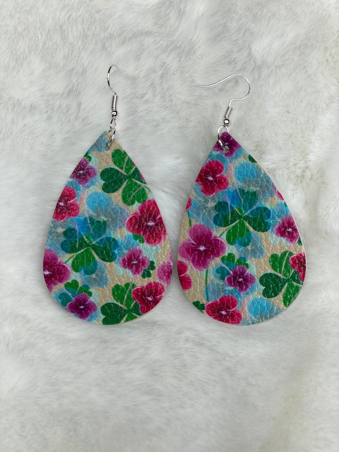 floral clover earrings