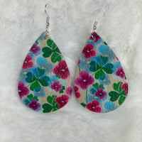 floral clover earrings