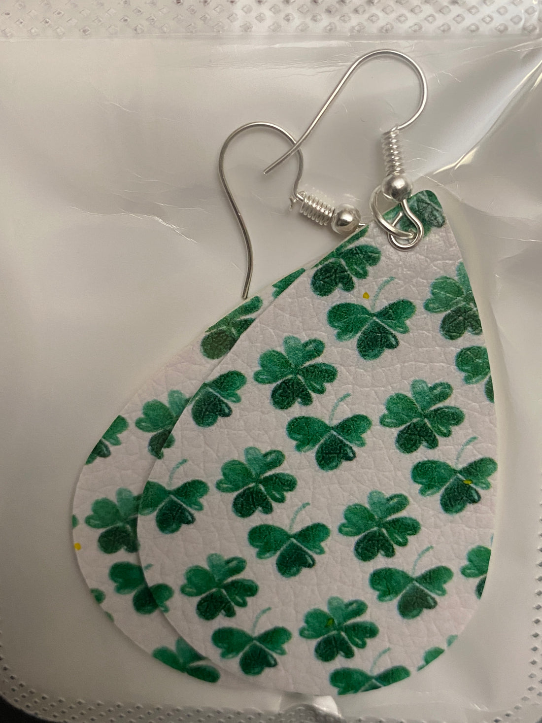 hand drawn clover earrings