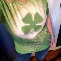 Acid wash clover tee