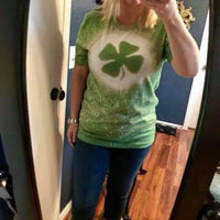 Acid wash clover tee