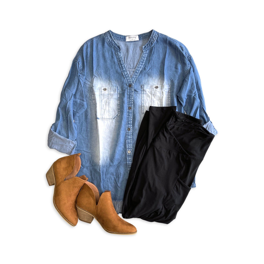 Precious Memories Chambray Top