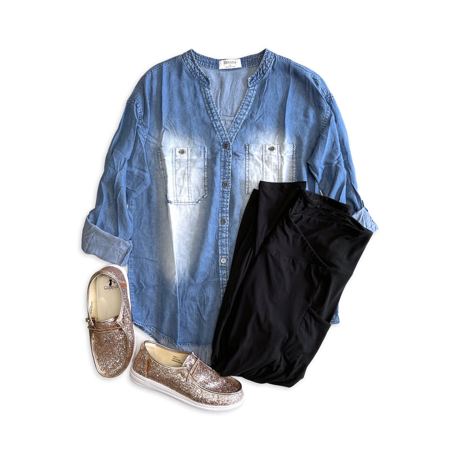 Precious Memories Chambray Top