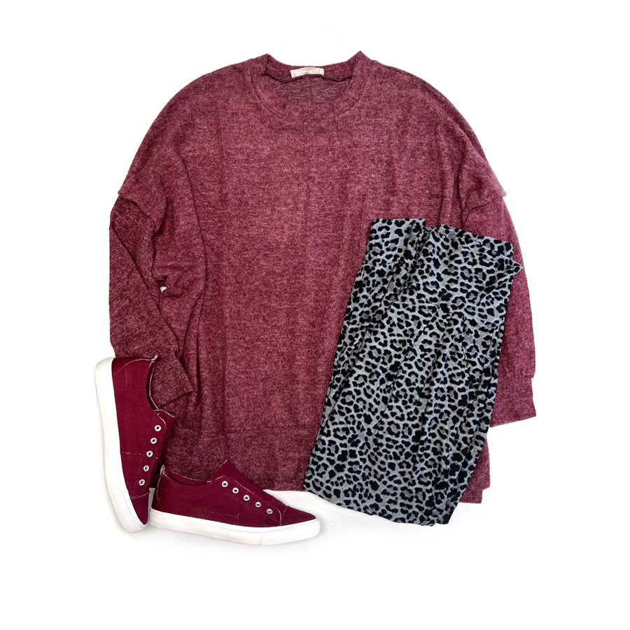 Say Something Sweater in Burgundy