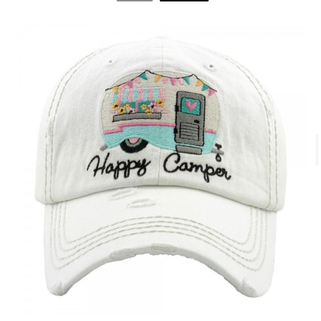 Happy Camper Distressed hat