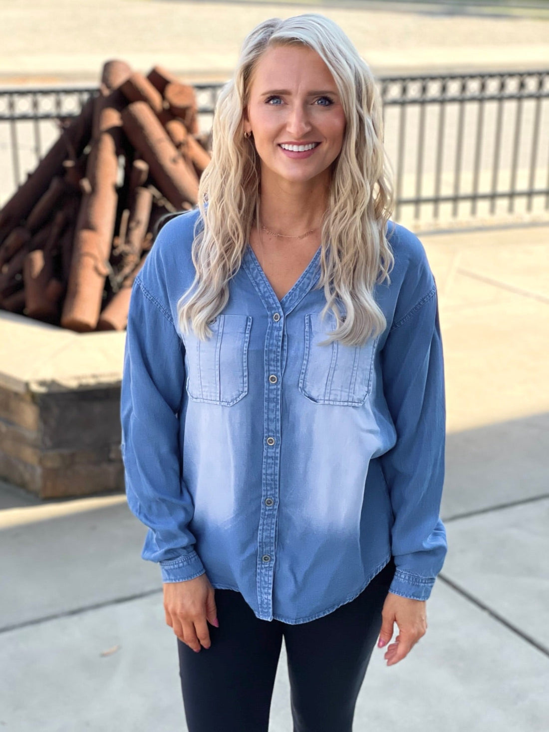 Precious Memories Chambray Top