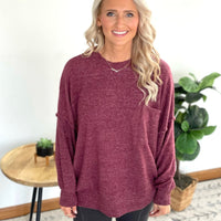 Say Something Sweater in Burgundy