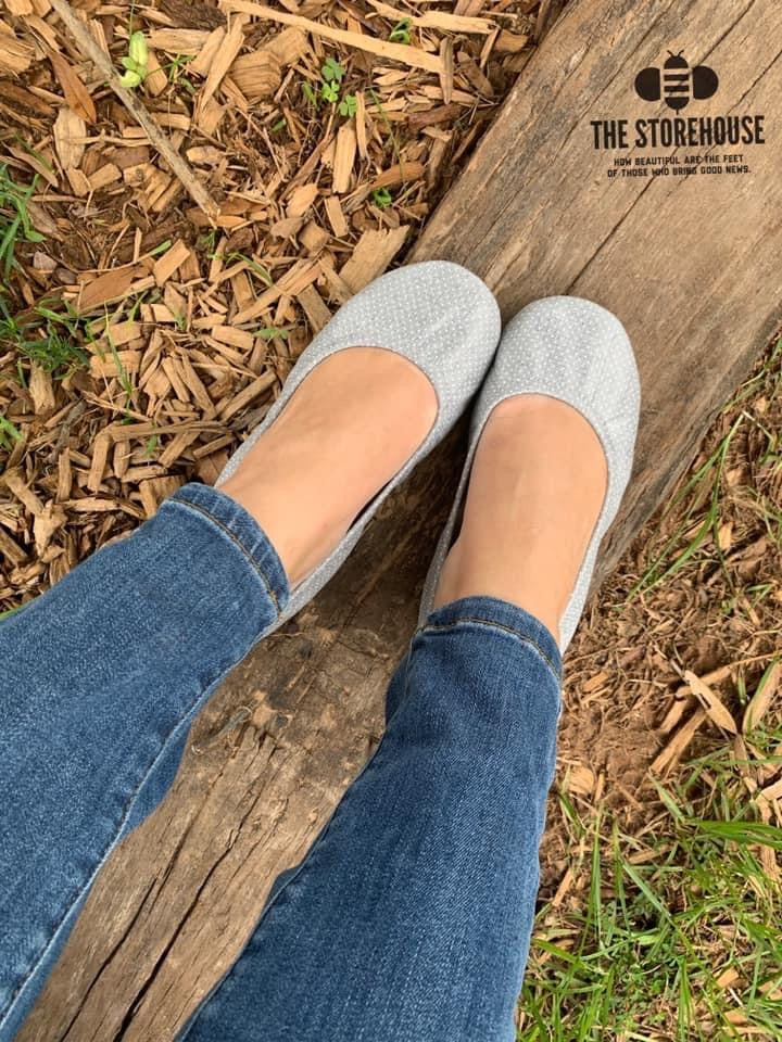 Gray Dots suede Storehouse Flat