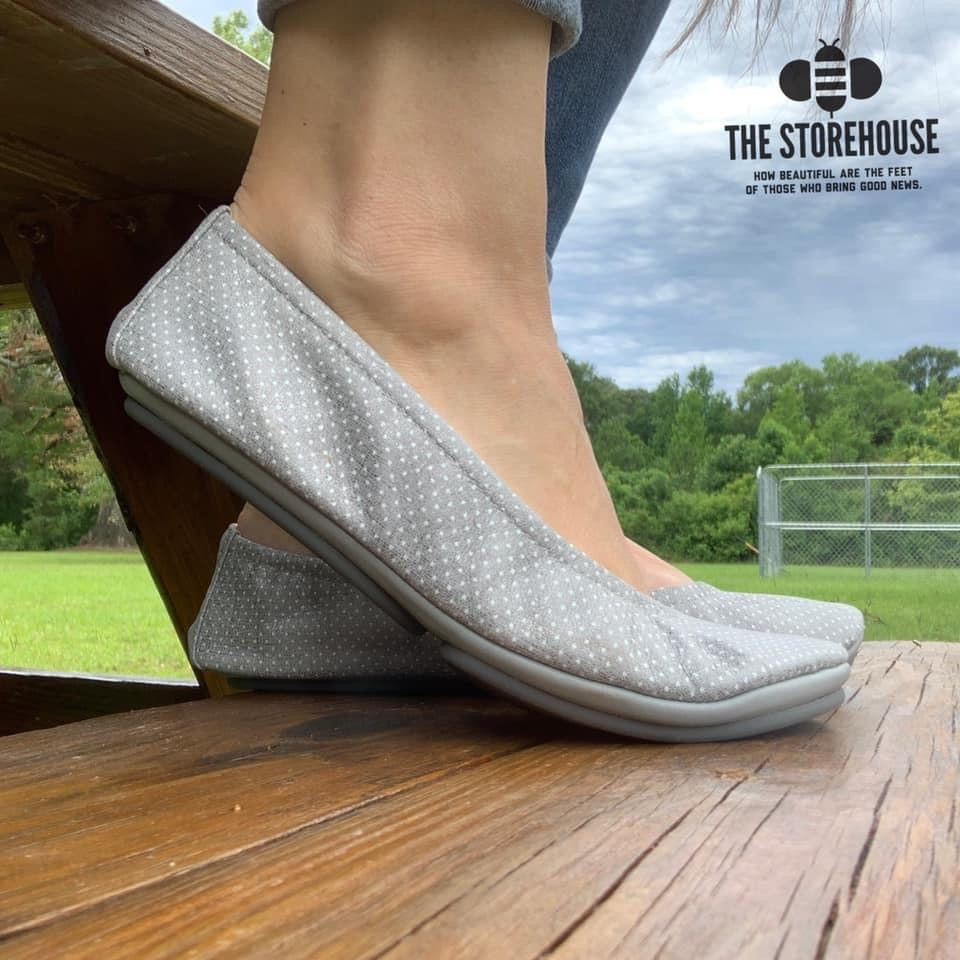 Gray Dots suede Storehouse Flat
