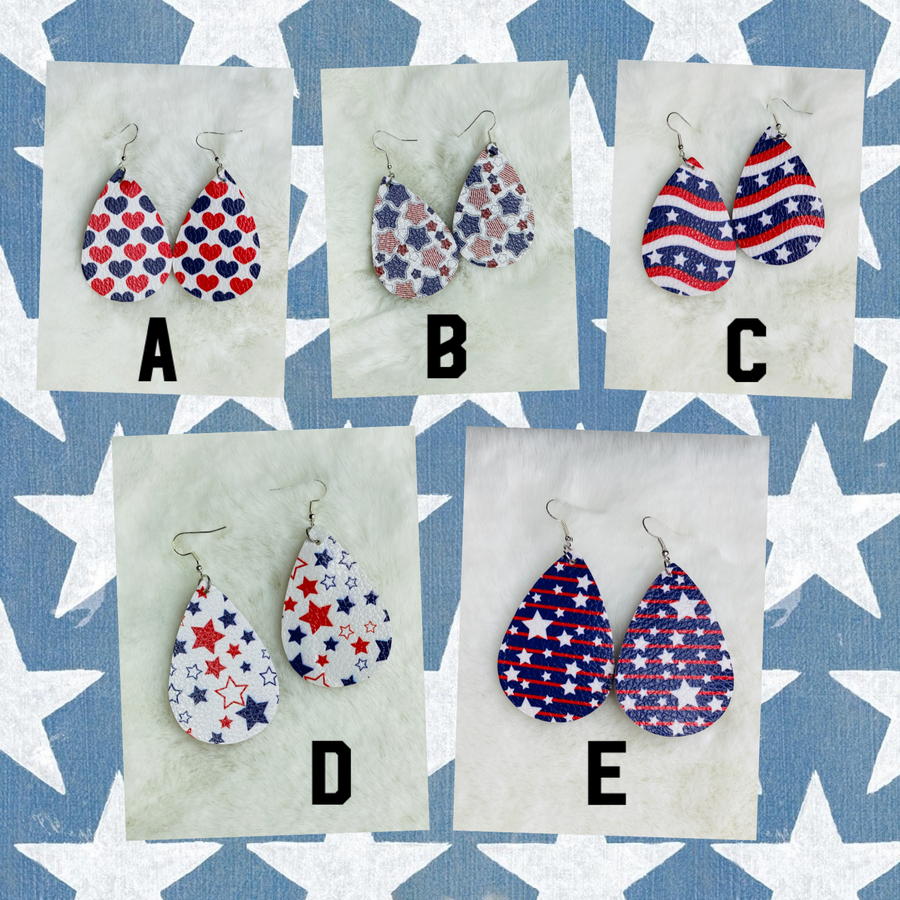 Patriotic Teardrop Earrings