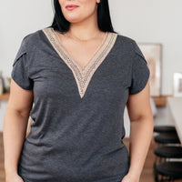 It's Elemental Lace Trim V-Neck Top