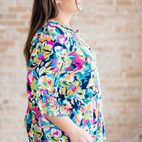 Little Lovely Blouse in Neon Floral