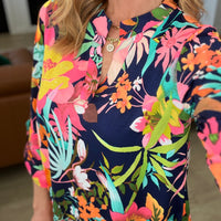 Lizzy Top in Tropical Navy
