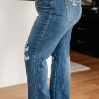 Rose High Rise 90's Straight Jeans in Dark Wash