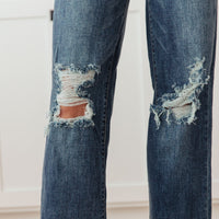 Rose High Rise 90's Straight Jeans in Dark Wash